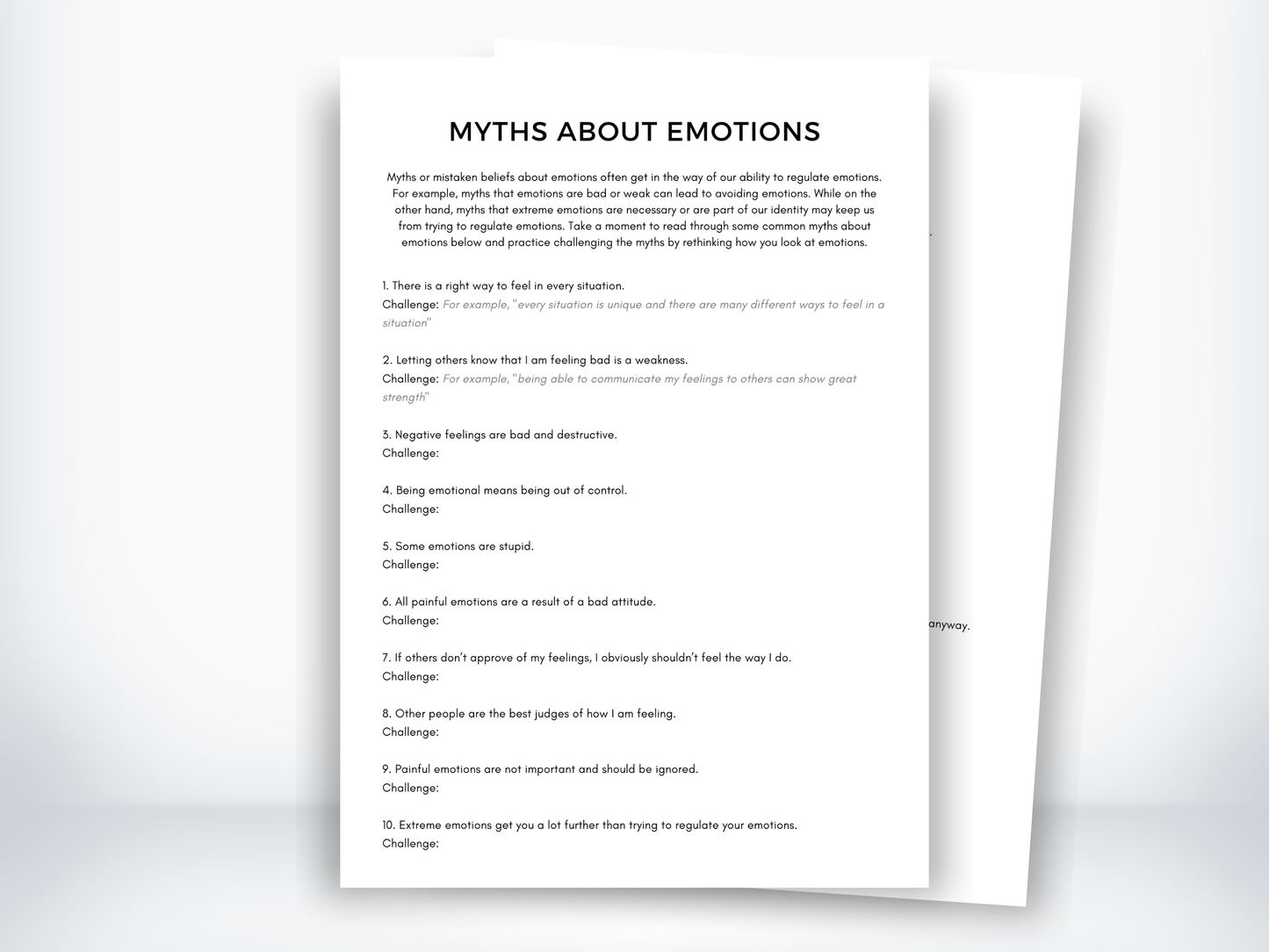 Myths About Emotions DBT Skills PDF