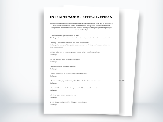 Myths About Interpersonal Effectiveness DBT Skills PDF