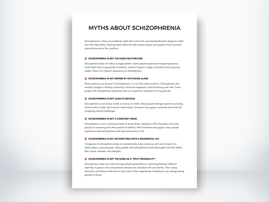 Myths About Schizophrenia Handout PDF