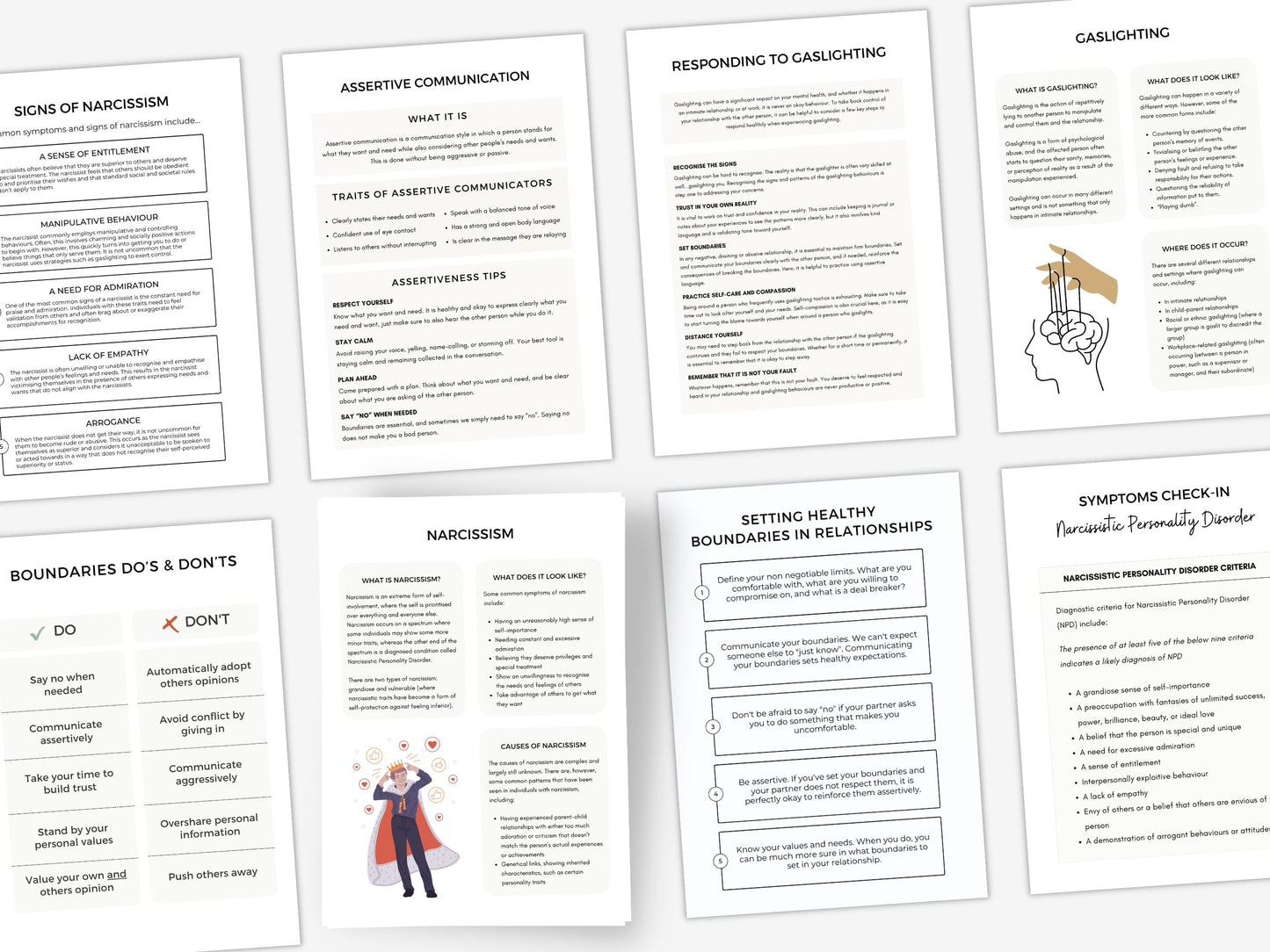 Narcissism Psychoeducation Worksheets