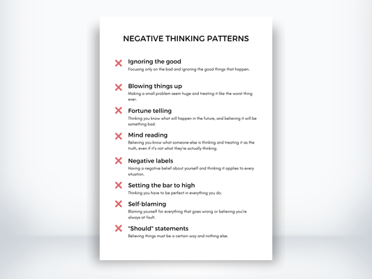 Negative Thinking Patterns Examples PDF