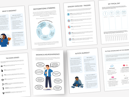 Neurodiversity & Spoon Theory Therapy Worksheets
