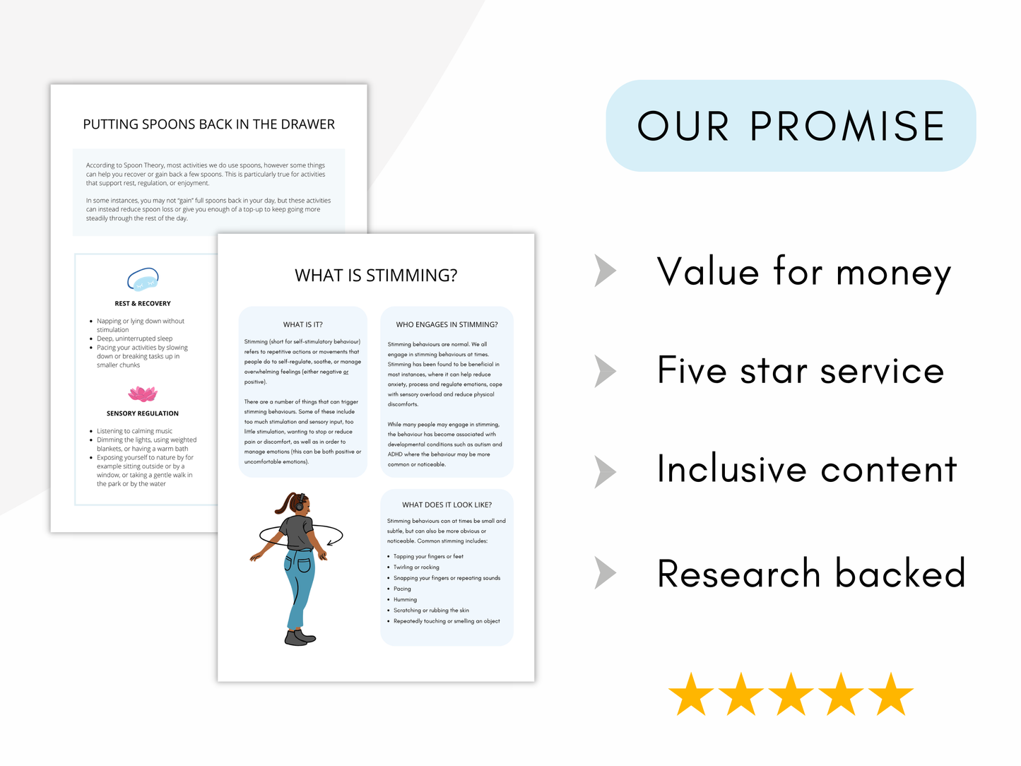 Neurodiversity & Spoon Theory Therapy Worksheets