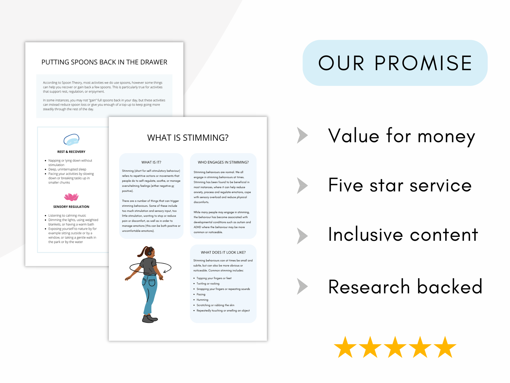 Neurodiversity & Spoon Theory Therapy Worksheets