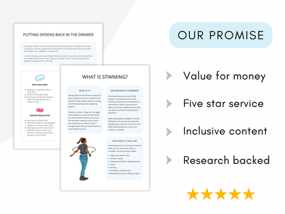 Neurodiversity & Spoon Theory Therapy Worksheets