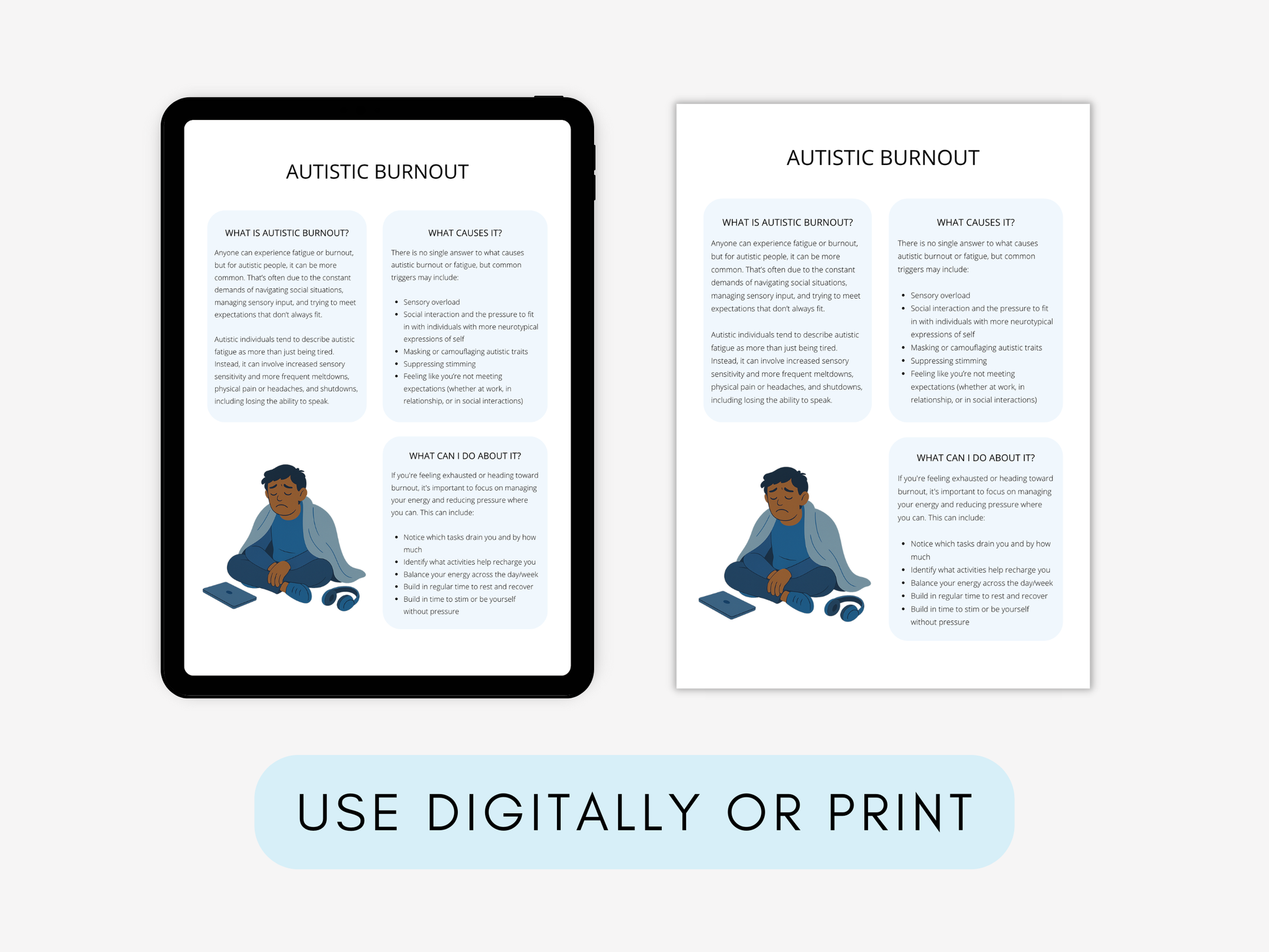 Neurodiversity & Spoon Theory Therapy Worksheets