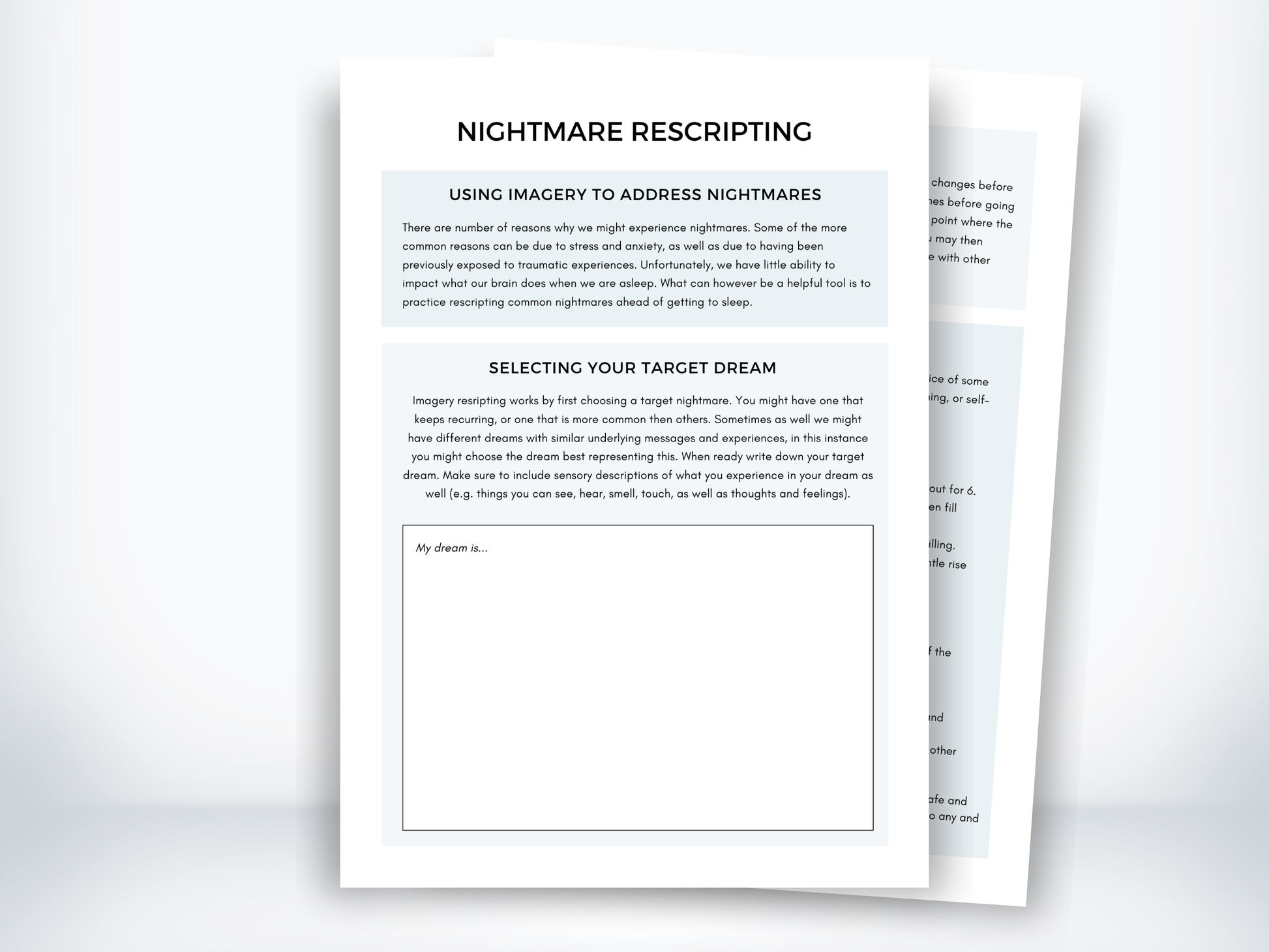 Nightmare Rescripting Worksheet PDF