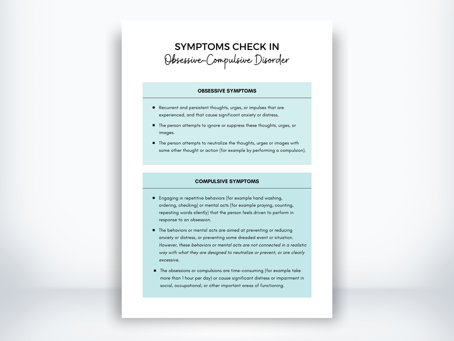 OCD Symptoms PDF