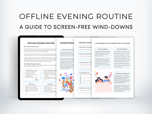 Offline Evening Routine & Digital Wellbeing Worksheets