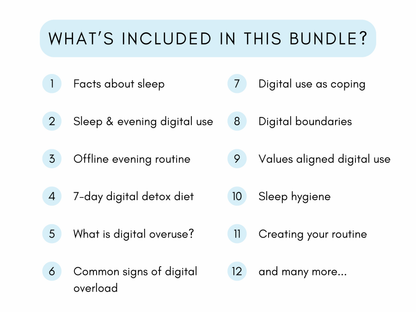 Offline Evening Routine & Digital Wellbeing Worksheets