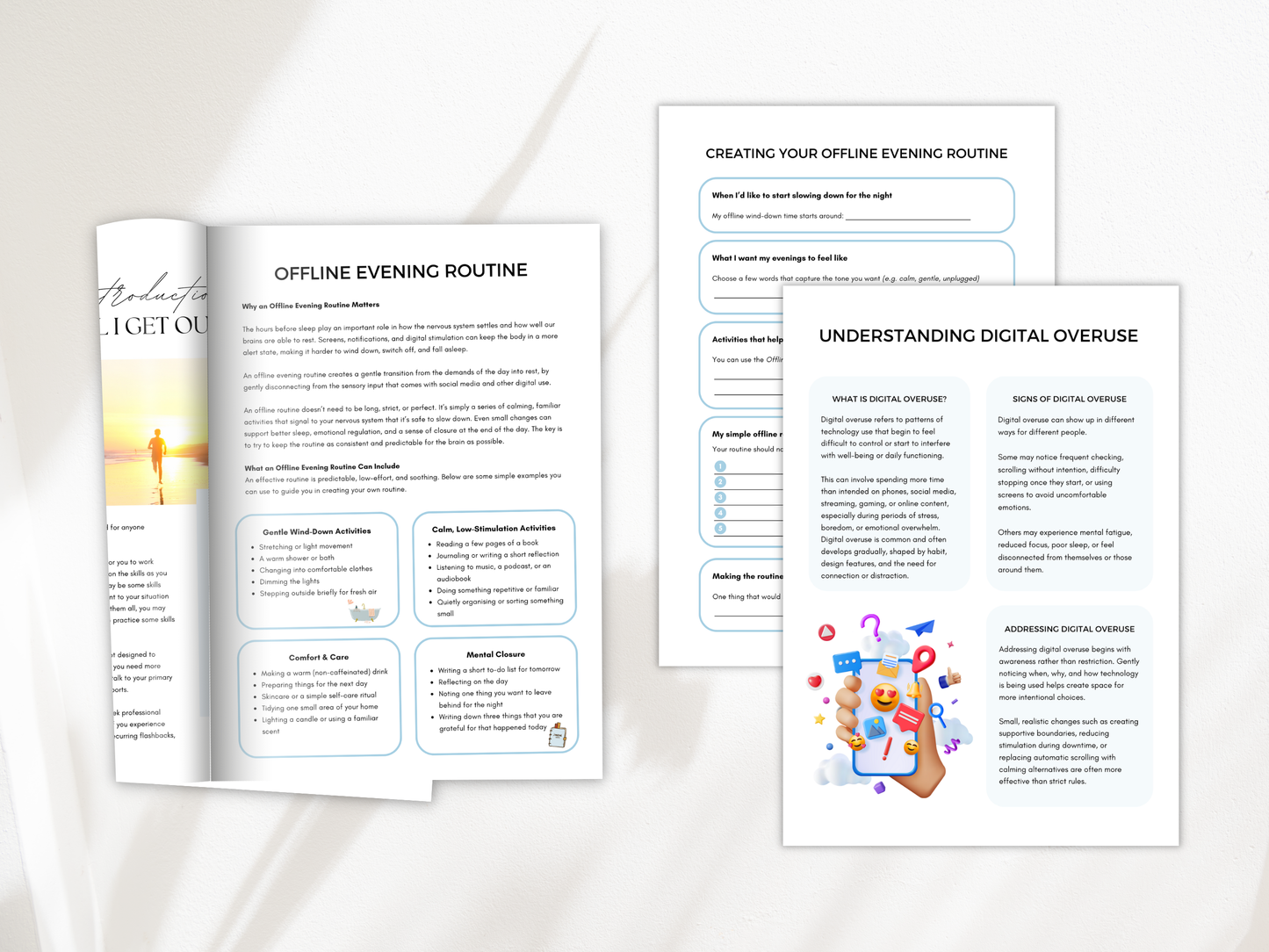 Offline Evening Routine & Digital Wellbeing Worksheets