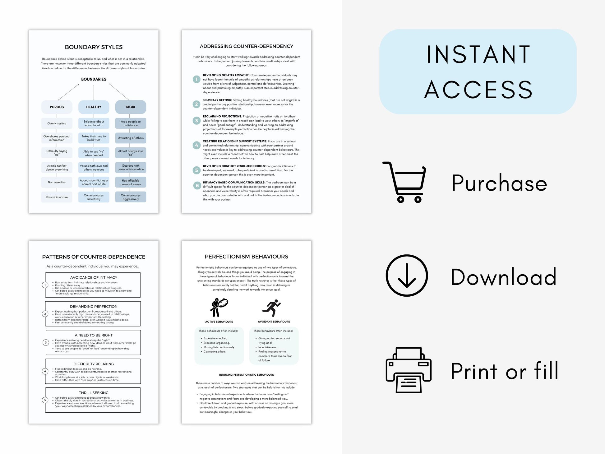 Overcoming Counter-Dependency Worksheets PDF