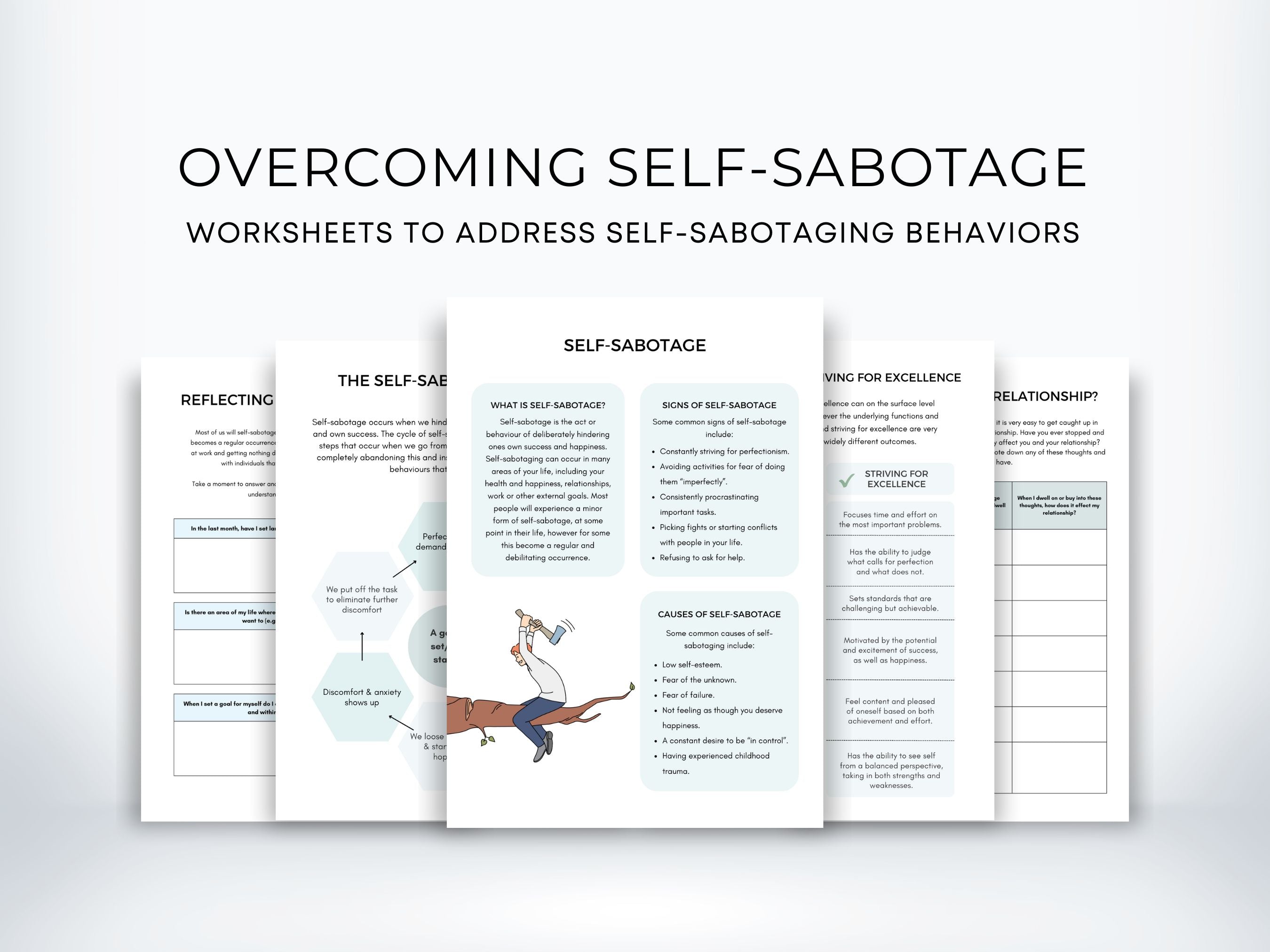 Overcoming Self-Sabotage Worksheets | My Thriving Mind