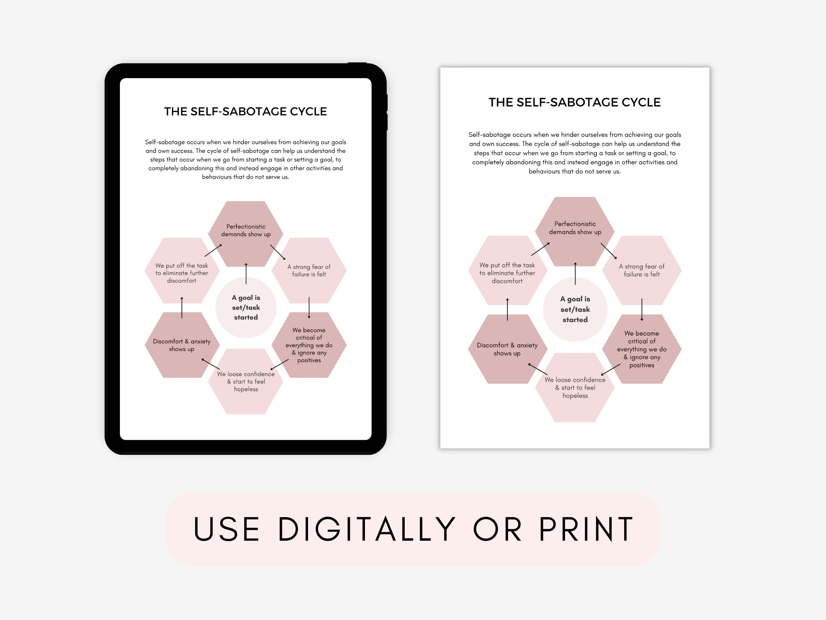 Overcoming Self-Sabotage Worksheets | My Thriving Mind