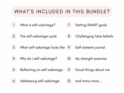 Overcoming Self-Sabotage Worksheets PDF