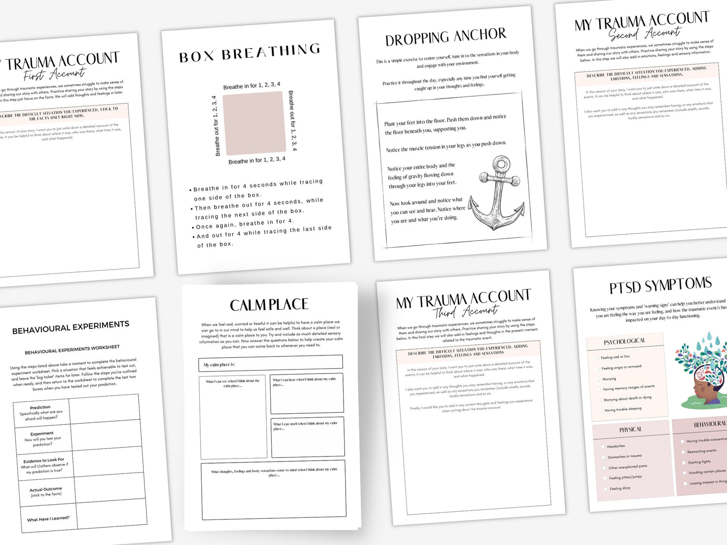 PTSD Worksheets Bundle PDF