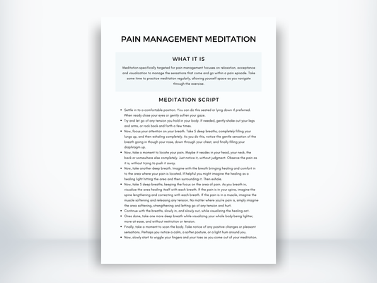 Pain Management Meditation Script PDF
