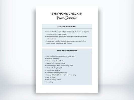 Panic Disorder Symptoms PDF