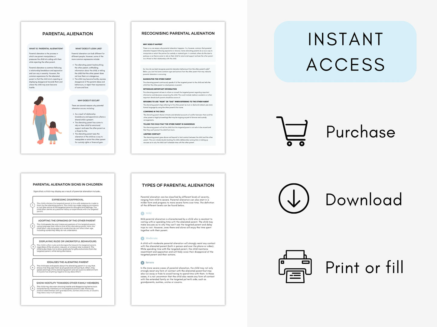 Parental Alienation Therapy Worksheets