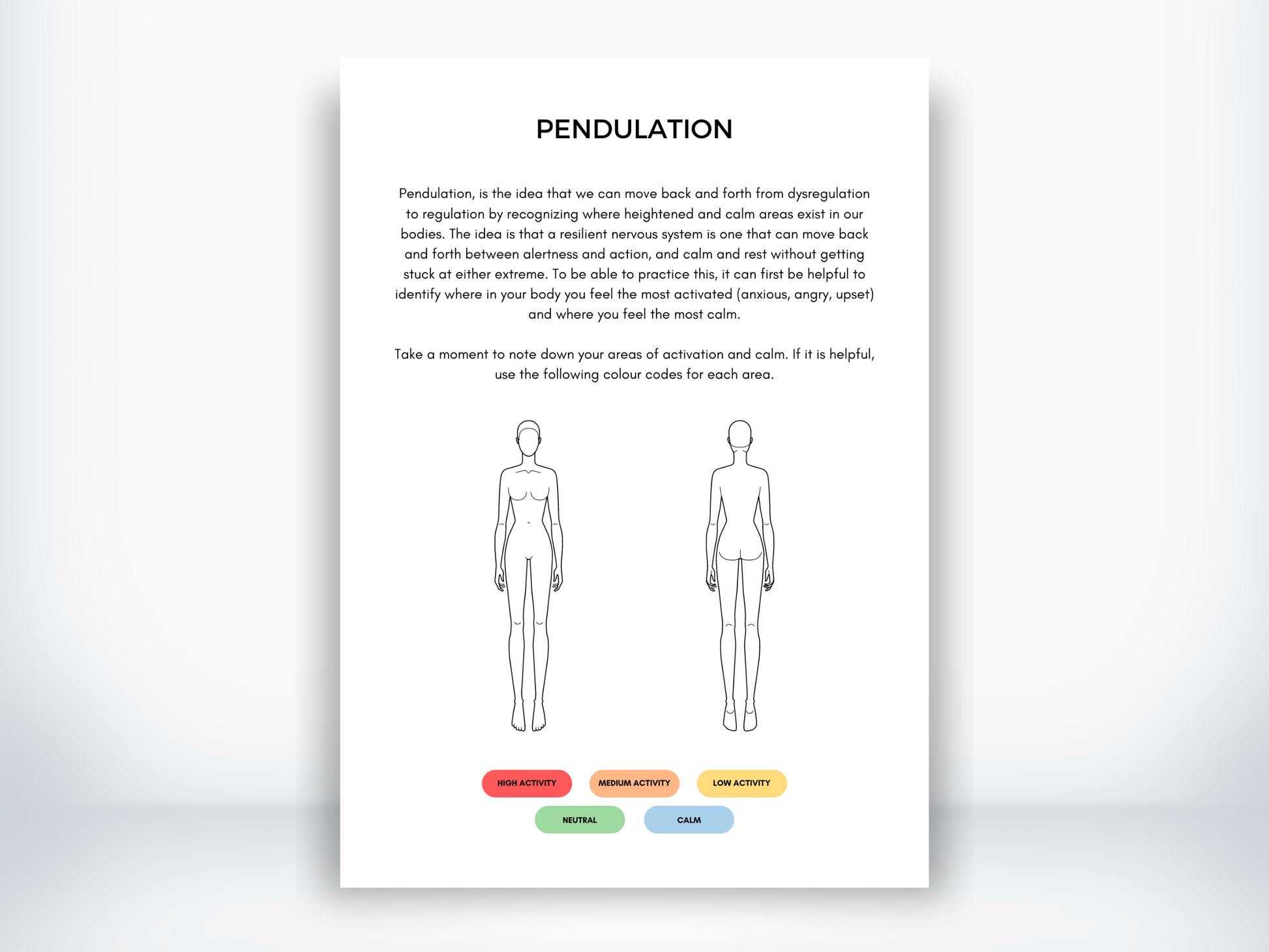 Pendulation Somatic Experiencing PDF