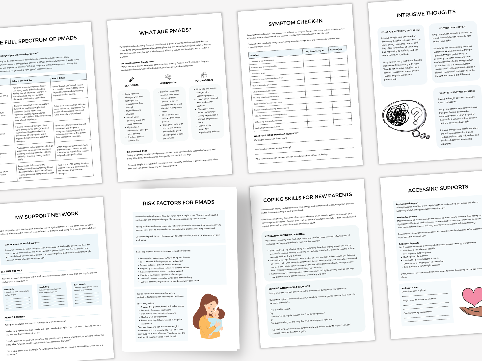 Perinatal Mood & Anxiety Disorders (PMADs) Worksheets