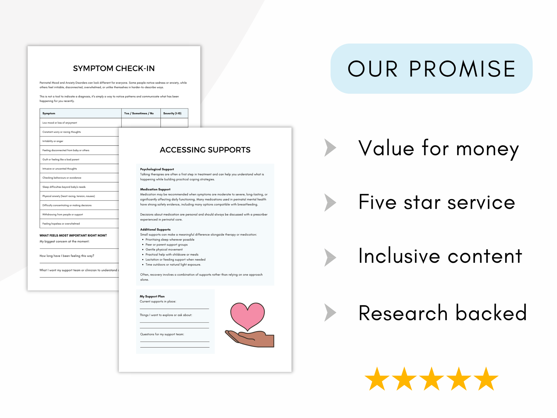 Perinatal Mood & Anxiety Disorders (PMADs) Worksheets