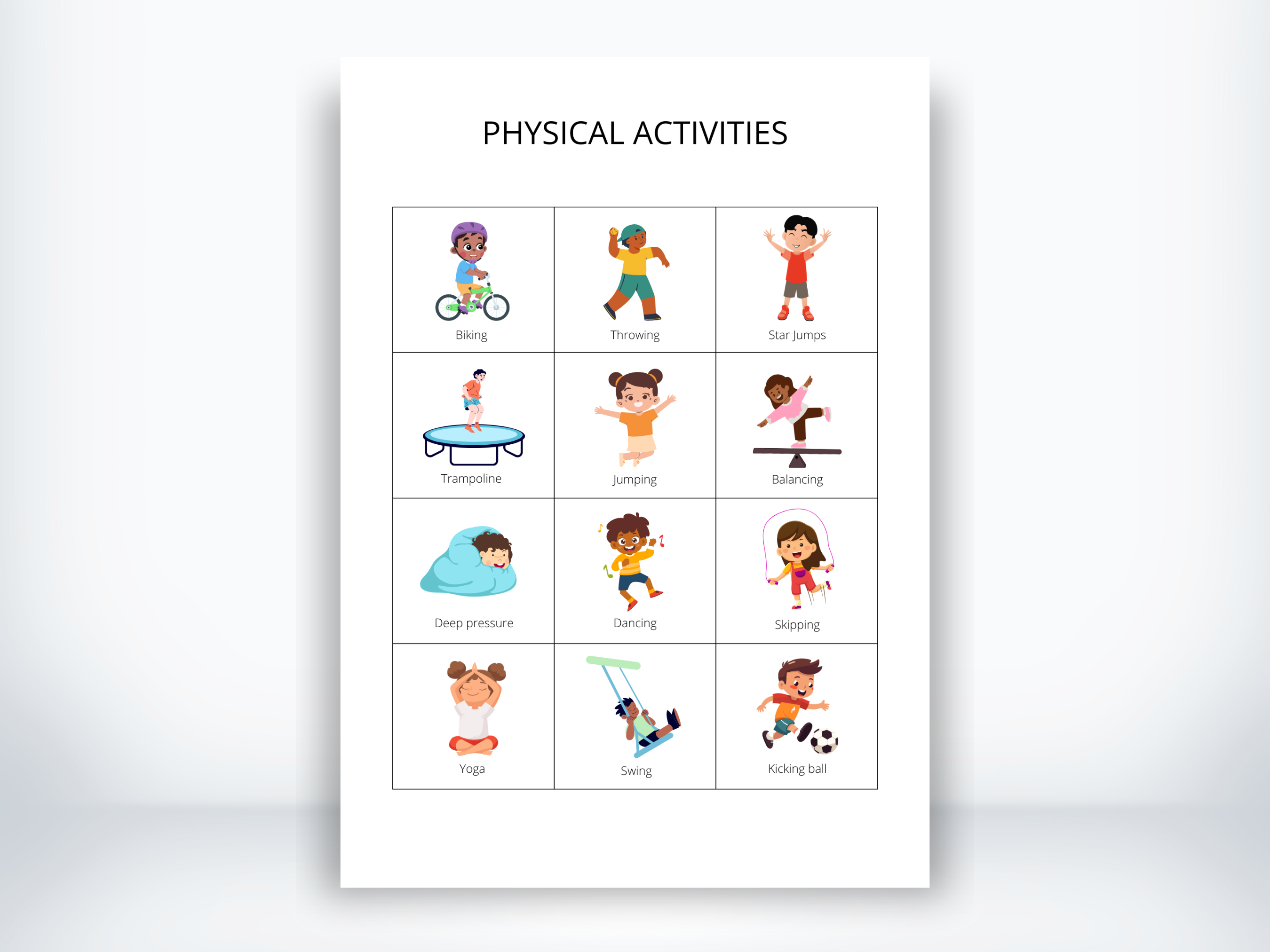 Physical Activity Cards (PDF) | My Thriving Mind