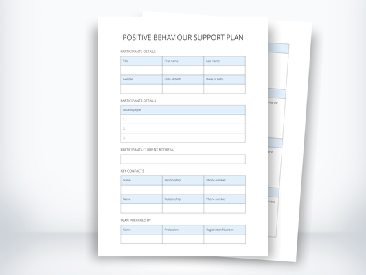 Positive Behaviour Support Plan Template PDF