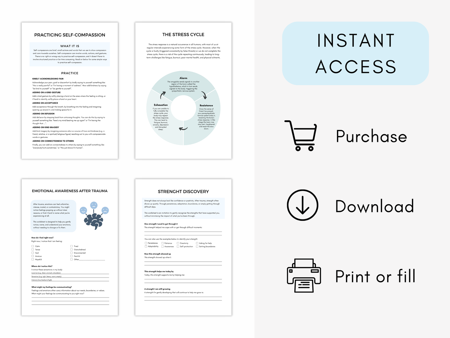 Post-Traumatic Growth Worksheets
