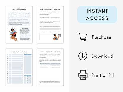 Premenstrual Dysphoric Disorder (PMDD) Worksheets - My Thriving Mind