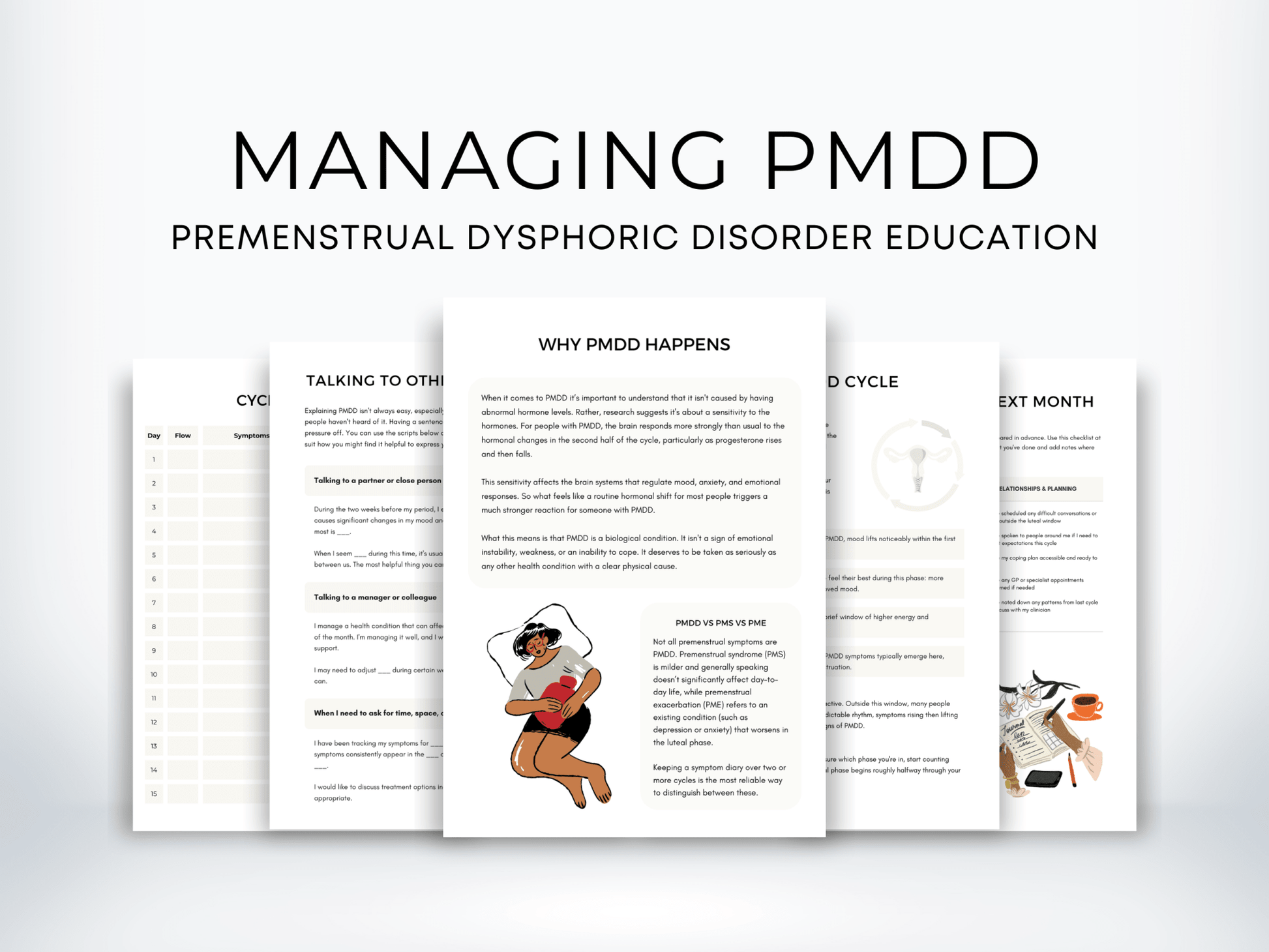Premenstrual Dysphoric Disorder (PMDD) Worksheets - My Thriving Mind