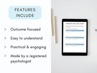 Premenstrual Dysphoric Disorder (PMDD) Worksheets - My Thriving Mind