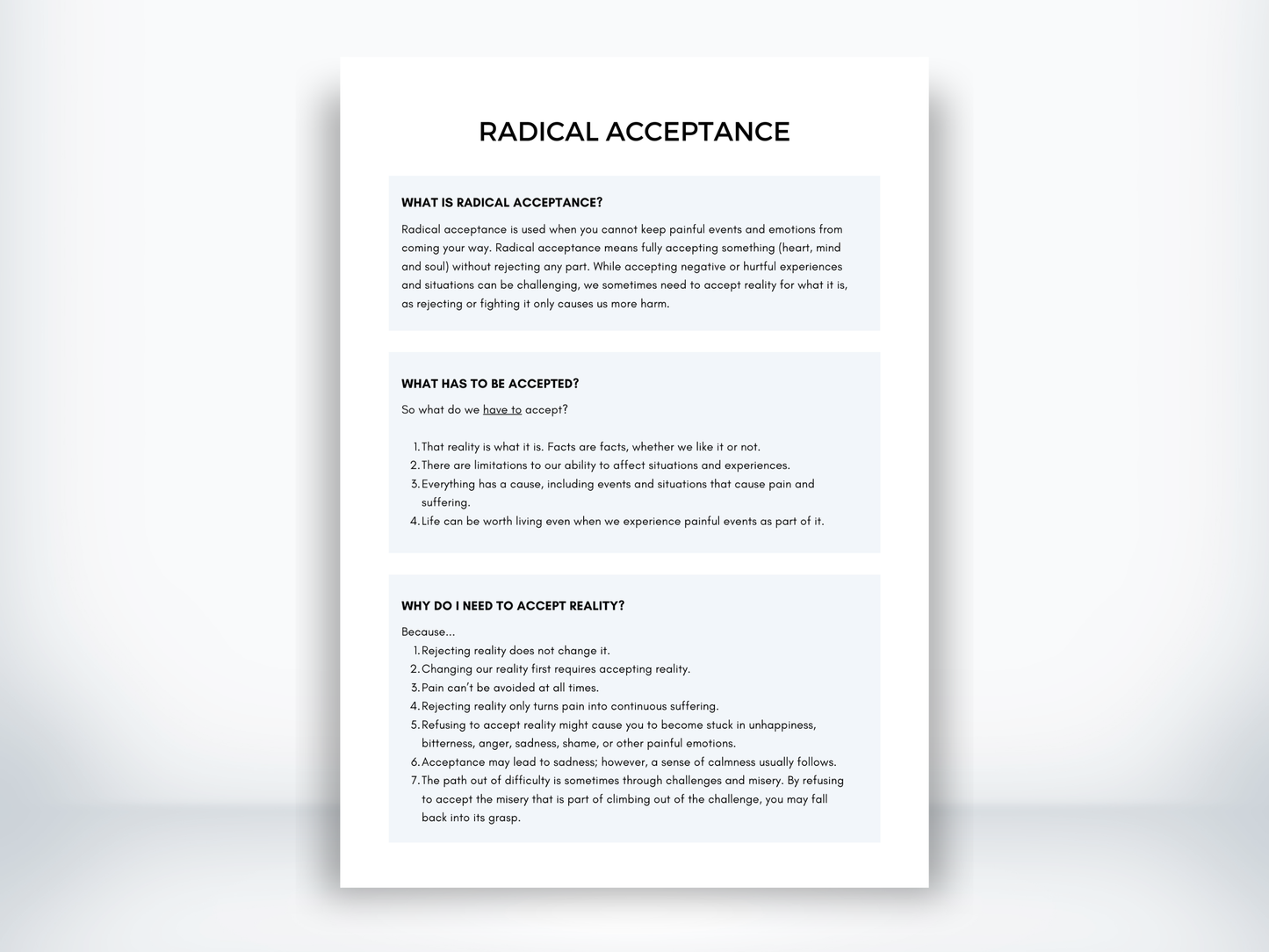 Radical Acceptance DBT Skills PDF