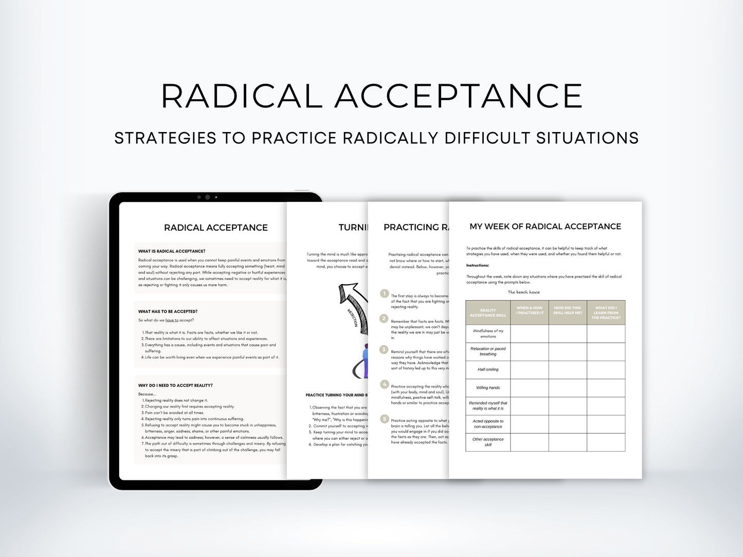 Radical Acceptance Therapy Worksheets