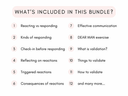 Reacting vs Responding Worksheets PDF