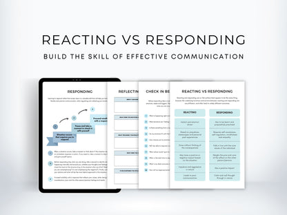 Reacting vs Responding Worksheets PDF