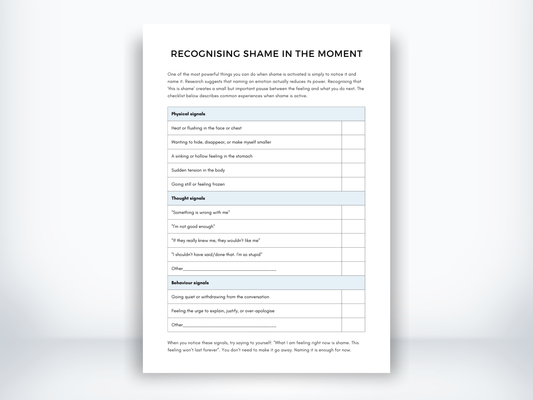 Recognising Shame in the Moment PDF