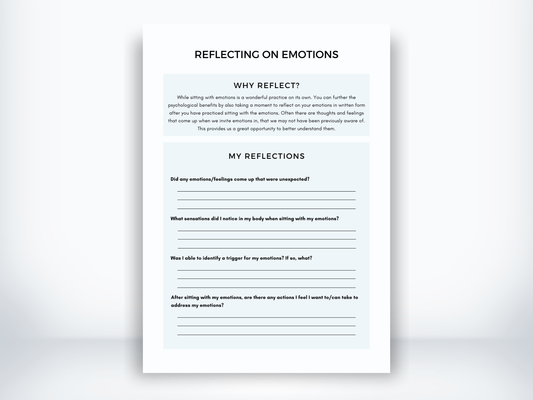 Reflecting On Emotions Worksheet PDF