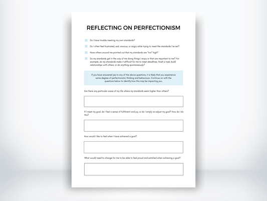 Reflecting On Perfectionism Worksheet PDF