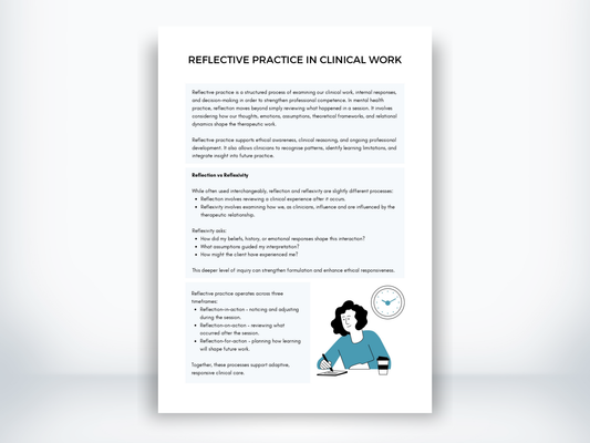 Reflective Practice In Clinical Work for Mental Health Clinicians PDF