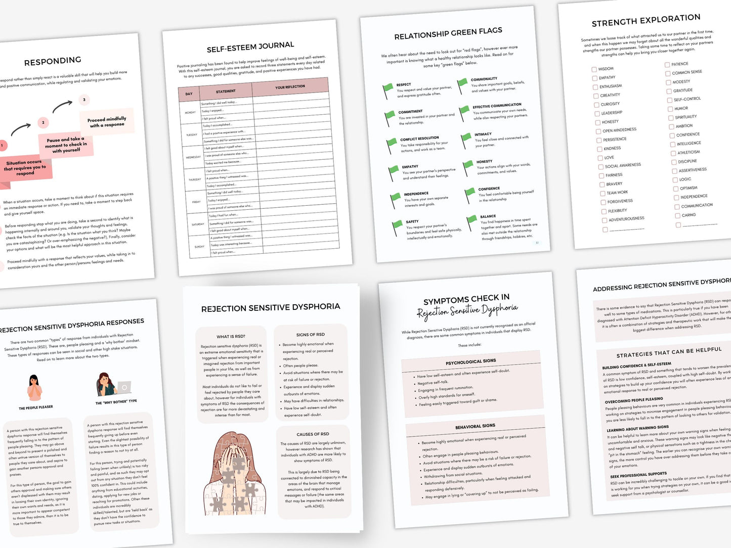 Rejection Sensitive Dysphoria Worksheets PDF