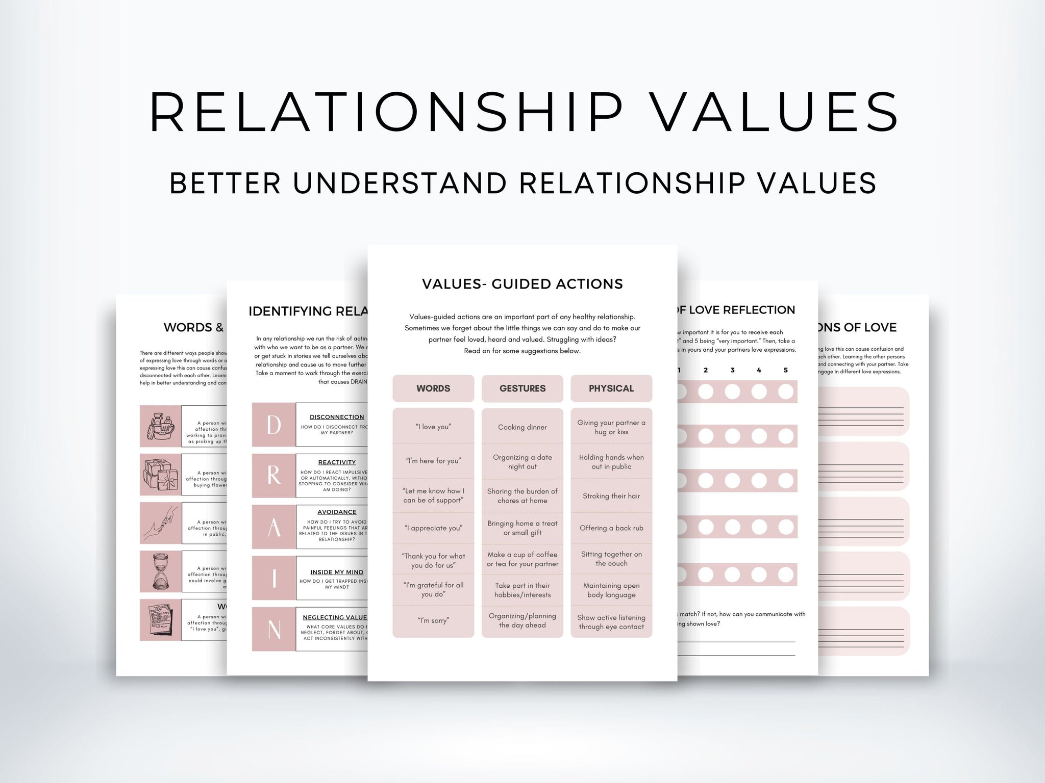 Relationship Values Worksheets | My Thriving Mind