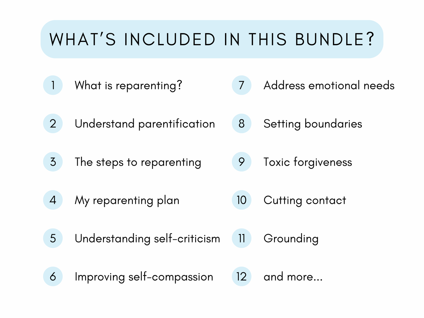 Reparenting and Inner Child Worksheets