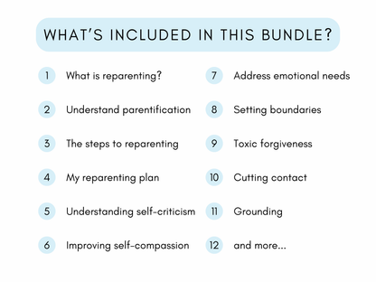 Reparenting and Inner Child Worksheets