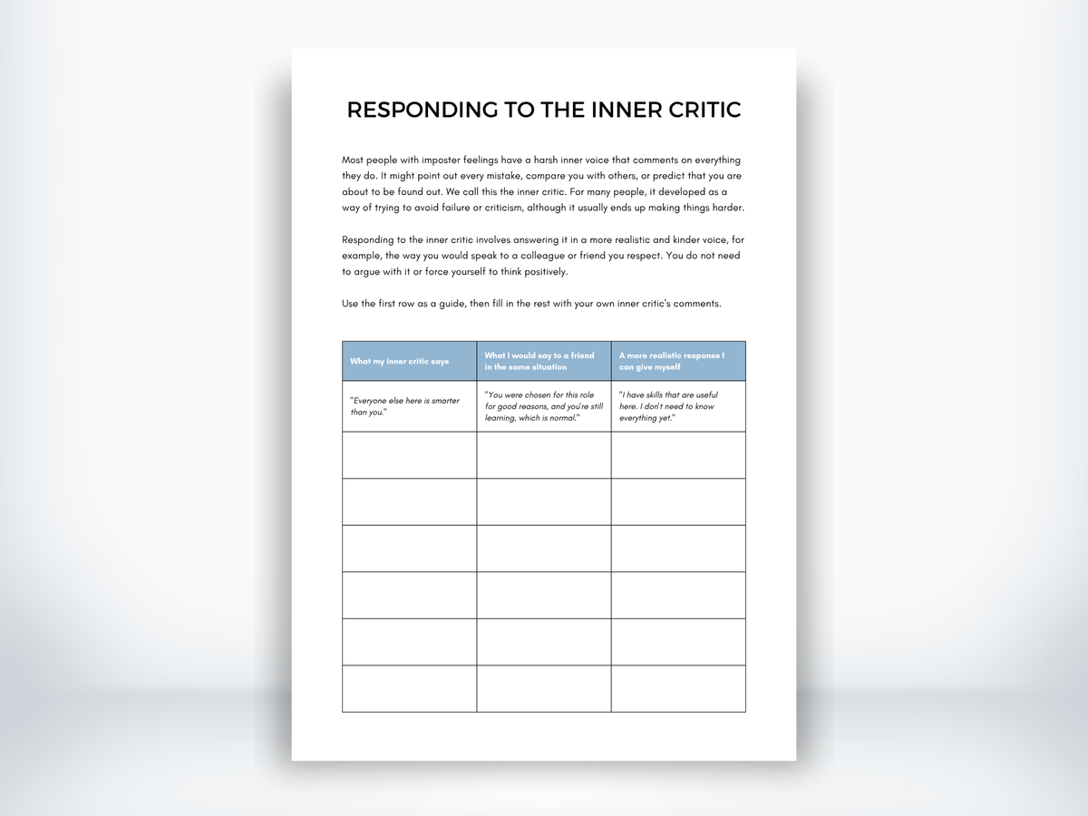Responding to the Inner Critic PDF