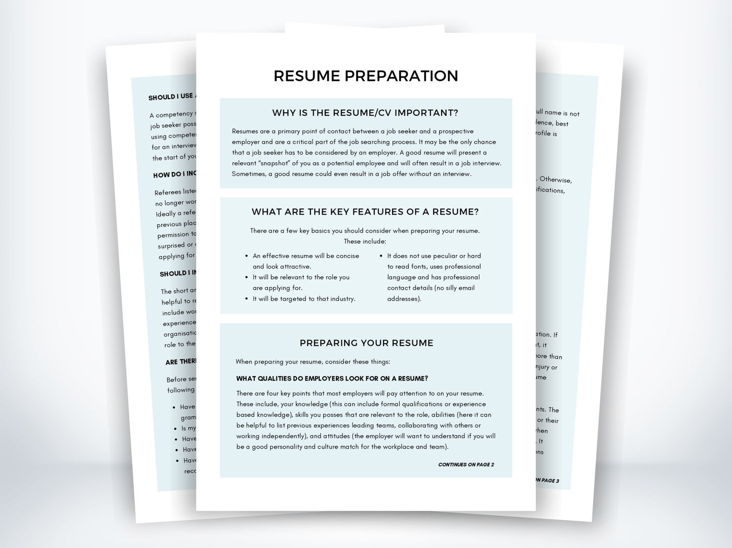 Resume Preparation Worksheet PDF