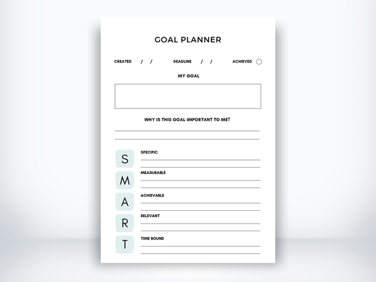 SMART Goal Planner Worksheet PDF