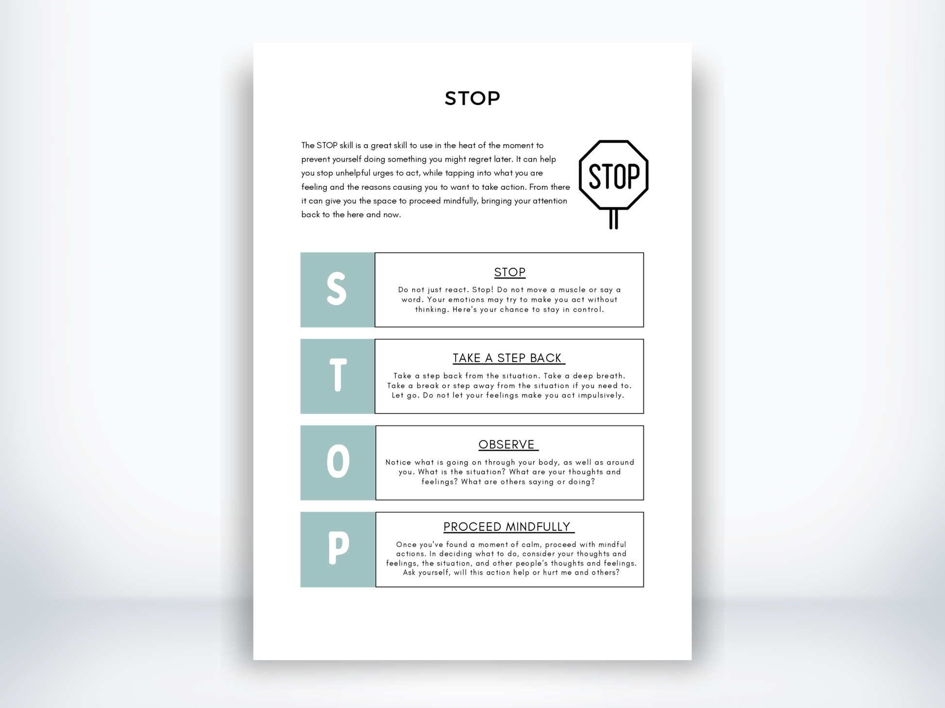 STOP DBT Skills PDF