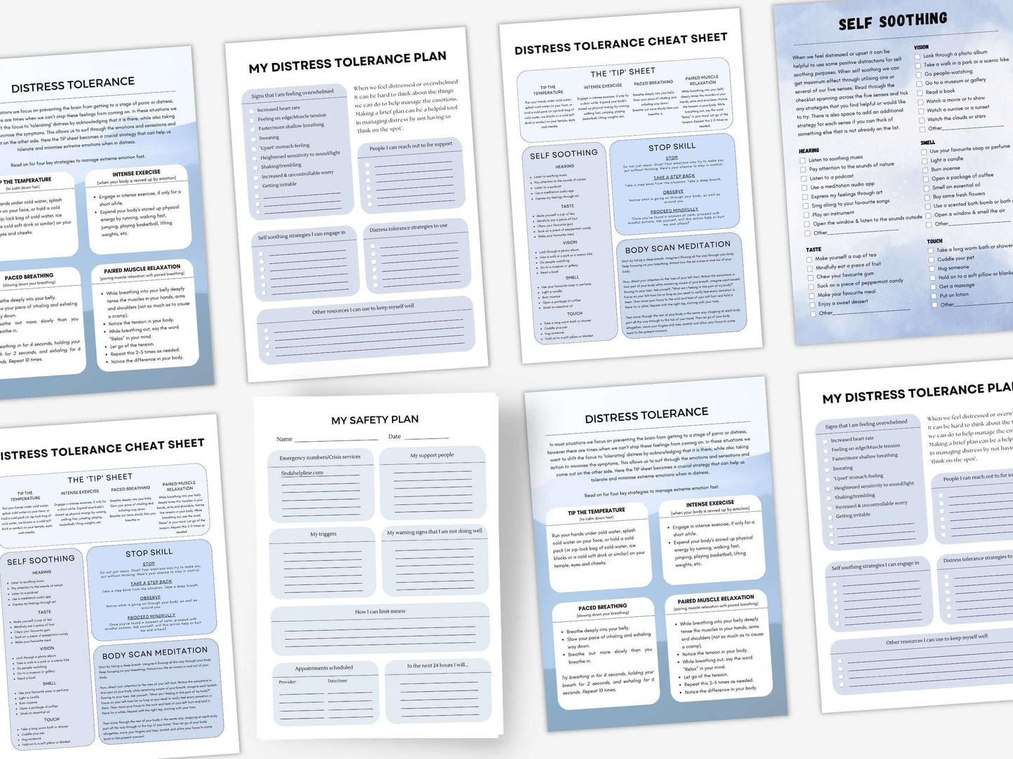 Safety Plan Worksheets Bundle PDF