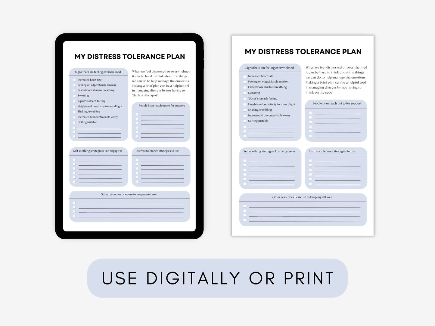 Safety Plan Worksheets Bundle PDF